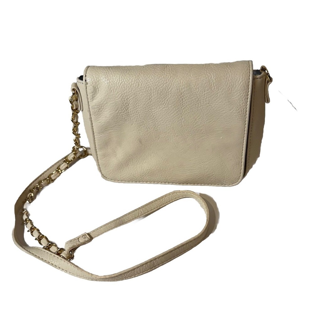 Crossbody Ladies Purse Pocketbook Color Off White Bag Chain With Gold Accents